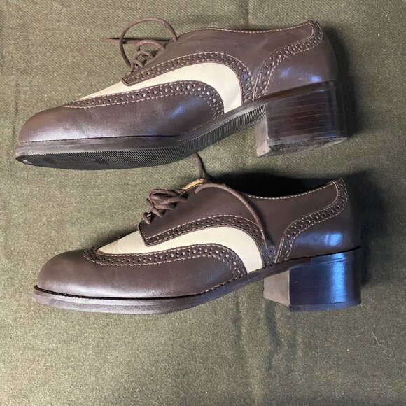 Nine West Two-toned Leather Wingtip Women's Sz 8 - Picture 2 of 7